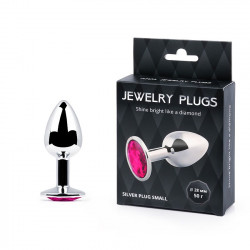 SILVER PLUG SMALL (втулка анальная) цвет кристалла рубиновый, L 72 мм, D 28 мм, вес 50г, арт. SS-14