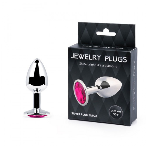 SILVER PLUG SMALL (втулка анальная) цвет кристалла рубиновый, L 72 мм, D 28 мм, вес 50г, арт. SS-14