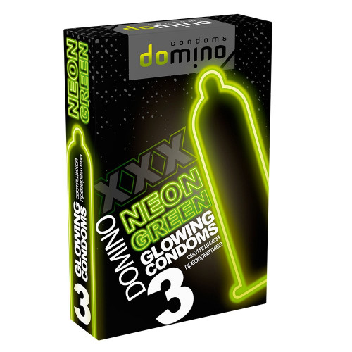 ПРЕЗЕРВАТИВЫ DOMINO NEON GREEN светящиеся 3штуки ПРЕЗЕРВАТИВЫ DOMINO NEON GREEN светящиеся 3штуки