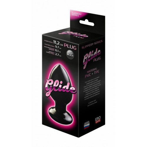 Анальный плаг Glide L, L 97 мм, D 61 мм, цвет чёрный арт. 420803 Анальный плаг Glide L, L 97 мм, D 61 мм, цвет чёрный арт. 420803