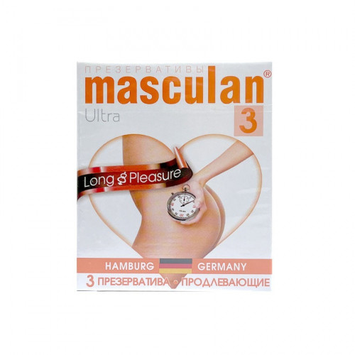 ПРЕЗЕРВАТИВЫ MASCULAN 3 ULTRA № 3 (ПРОДЛЕВАЮЩИЕ С КОЛЕЧКАМИ, ПУПЫРЫШКАМИ, АНЕСТЕТИКОМ) 3 штуки, арт. 3302