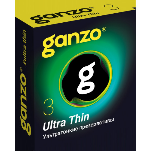 ПРЕЗЕРВАТИВЫ GANZO ULTRA THIN №3 BLACK EDITION (ультратонкие), 3 шт. в упак., арт. 0701-005